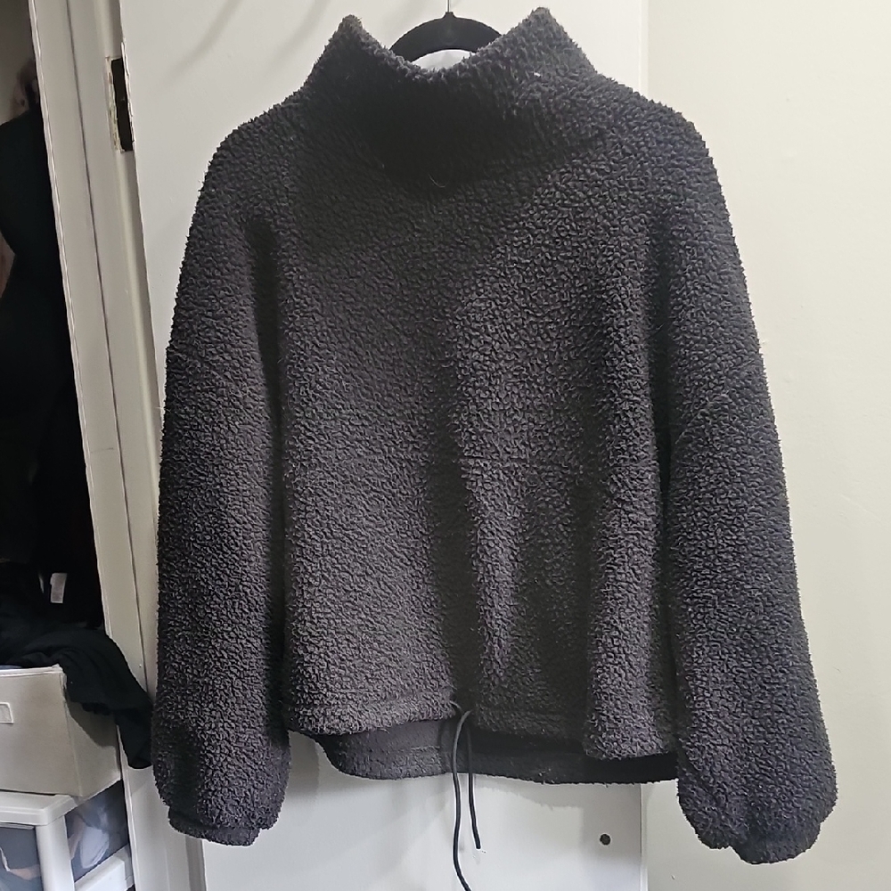 ❄️ Old Navy Black Sherpa Pullover Turtleneck Jacket